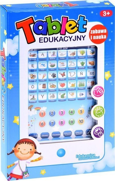 Tablet edukativ ZA3223, gjuhë polake, për fëmijë 3+, i bardhë