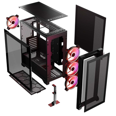 Kasa PC MODECOM VOLCANO EXPANSE S APEX ARGB, MIDI Tower, e zezë