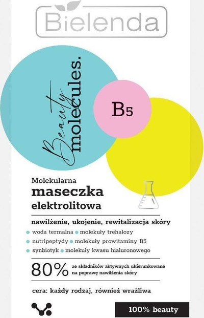 Maskë fytyre Bielenda Beauty Molecules, hidratuese, efekt qetësues, 8 g