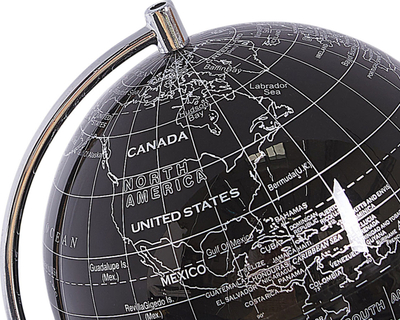 Глобус декоративен COOK Globe, 20 cm, метален, црн