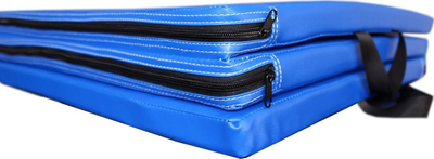 Dyshek gjimnastikor Master MAS4A493, 180x60x3.5 cm, palosje 3 pjesë, blu