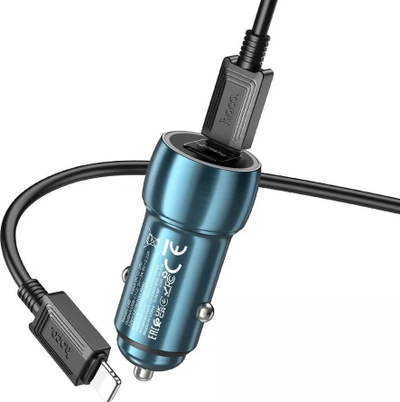 Karikues makine Hoco Z48, 2x USB‑C, 40W PD QC3.0, blu metalik