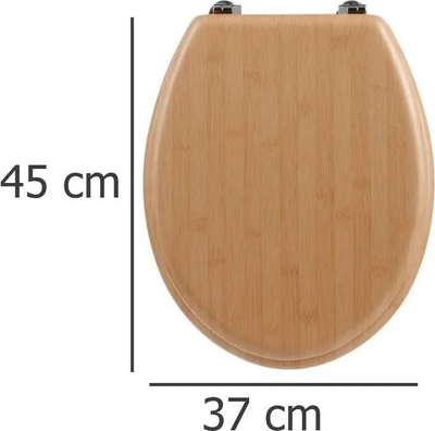 Ulese tualeti 5Five Bamboo Effect, mbyllje e butë, efekt dru bambuje, kafe