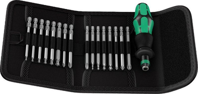 Set kaçavidash Wera Kraftform Kompakt 60 KK, 17 copë, me bite, në çantë
