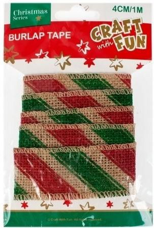 Shirit dekorativ cope Craft with Fun, 1 m, i kuq/gjelbër/kaftë
