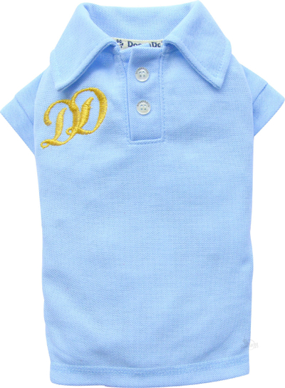 Bluzë polo për qen DoggyDolly, XXL, e bardhë/e hirtë