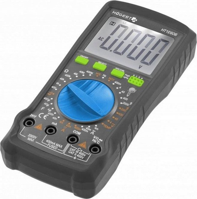 Matës universal dixhital Högert Technik HT1E606, deri 2000 V, me ekran dixhital, ngjyrë blu