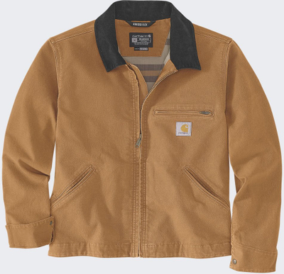 Xhaketë Carhartt Duck Detroit Rugged Flex, material tekstil, për burra, kafe e çelët me të zezë, L