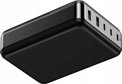 USB карикирач GaN Viking PD PRO, 200W, 3x USB C, 2x USB A, црн