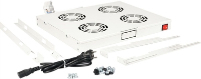 Njësi ventilatori tavani për rack ROLINE Roof Fan Unit 4, për kabinete 19", me termostat, ngjyrë gri