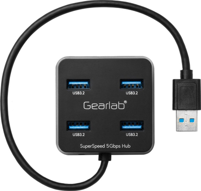 Hub USB Gearlab GLB235401, me 4 porta USB 3.2, 5 Gbps, i zi