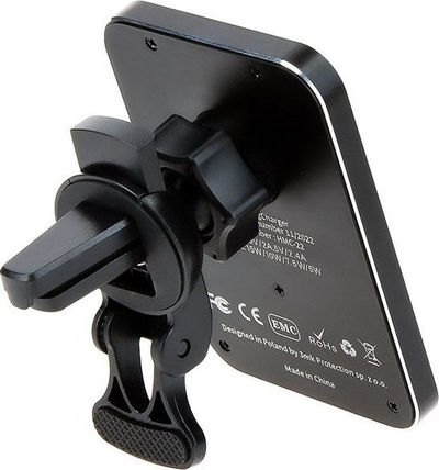 Mbaresë magnetike për veturë 3MK Hardy MagCharger, MagSafe, 15W, e zezë