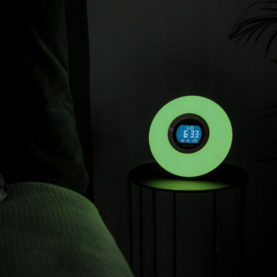 Ora me alarm diellore Solar Alarm Clock, radio FM, dritë zgjimi LED, e bardhë