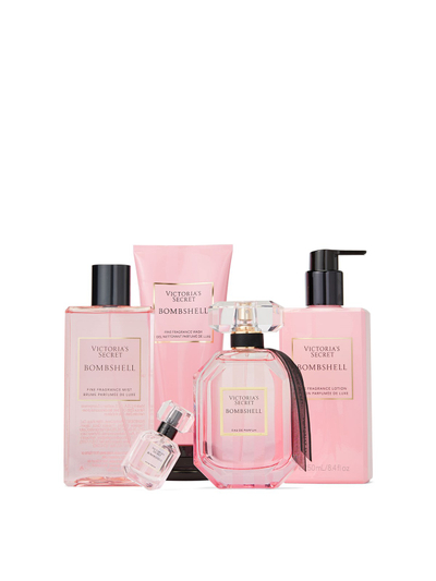 Set Victoria's Secret Bombshell, Eau de Parfum, 100ml + Eau de Parfum, 7.5ml + Losion, 250ml + Sprej, 250ml + Gel për trup, 250ml