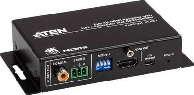 Përsëritës HDMI Aten VC882 True 4K, me futje dhe nxjerrje zëri (Audio Embed / De-Embed), ngjyrë e zezë