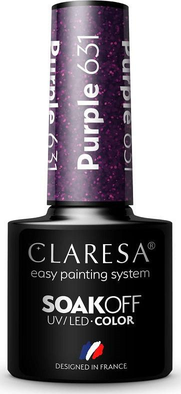 Lак за нокти хибрид Claresa Purple 631, 5 g, виолетов
