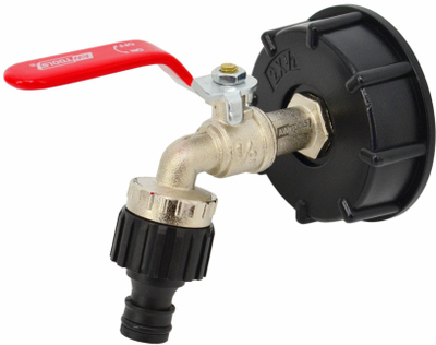 Rubinet kopshti për depo IBC Garden Lever Tap, 1/2" x 3/4", zink me shtresë nikli