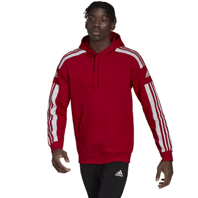 Bluzë me kapuç Adidas Squadra 21 Sweet Hoody HC6282, për burra, me teknologji Aeroready, ngjyrë e kuqe