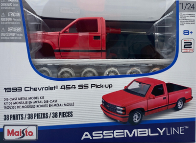 Makine model Maisto Chevrolet 454 SS Pick-up 1:24, set montimi 38 pjesë, e kuqe