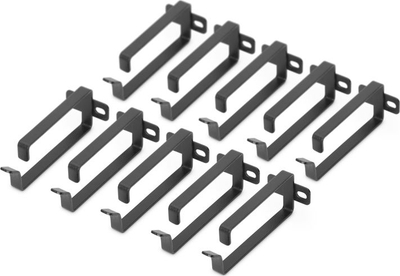 Unazë organizuese për kabllo Digitus DN-19 ORG-2-SW, set me 10 copë, për kabinete 19", e zezë