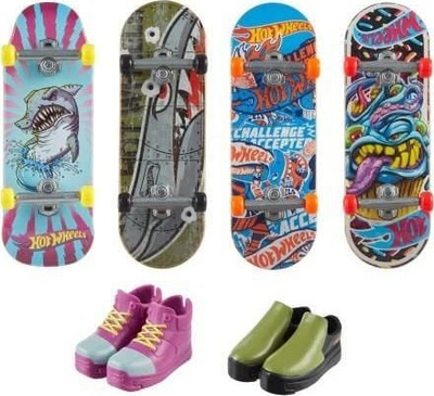 Set fingerboard Hot Wheels Tony Hawk, 4 dërrasa, 2 palë këpucë, shumëngjyrësh