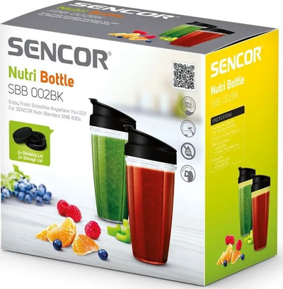 Set me shishe Tritan Sencor SBB 002BK, 0.8L, 2 copë, transparente