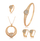 Set Xuping të praruara në ari QVUBA8 - qafore +vathë + unazë +byzylyk, artë/bardhë, 15.29mm/#8