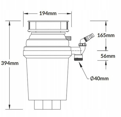 Makinë bluarëse mbetjesh McAlpine WDU-4ASEU-POL, 1.25HP, kapacitet 875ml, inox