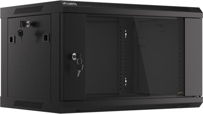 Kabinet muror rrjeti Lanberg WF01 6406 10B, 19", 6U, i zi