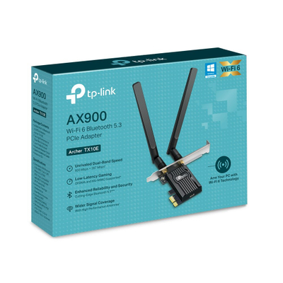 Kartelë rrjeti TP-Link Archer TX10E, Wi‑Fi 6, PCI Express, e zezë