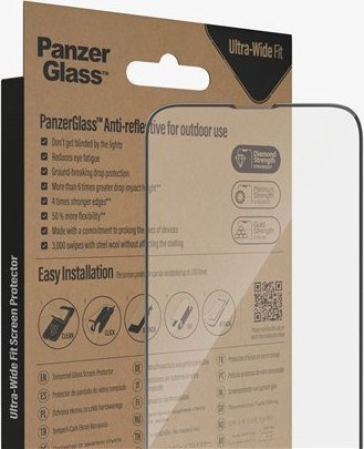 Mbrojtëse ekrani PanzerGlass Ultra Wide Fit, për iPhone 14 Plus dhe 13 Pro Max 6.7", xham Diamond, transparente
