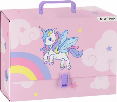 Dosje me dorezë STARPAK Unicorn A4, karton i trashë, shumëngjyrëshe