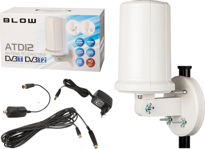 Antene TV Active Strong rrethore, DVB-T DVB-T2, 4K LTE, e bardhë