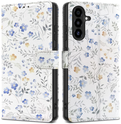 Këllëf-portofol Tech-Protect Spring Flowers për Samsung Galaxy A26 5G, me magnet, shumëngjyrësh