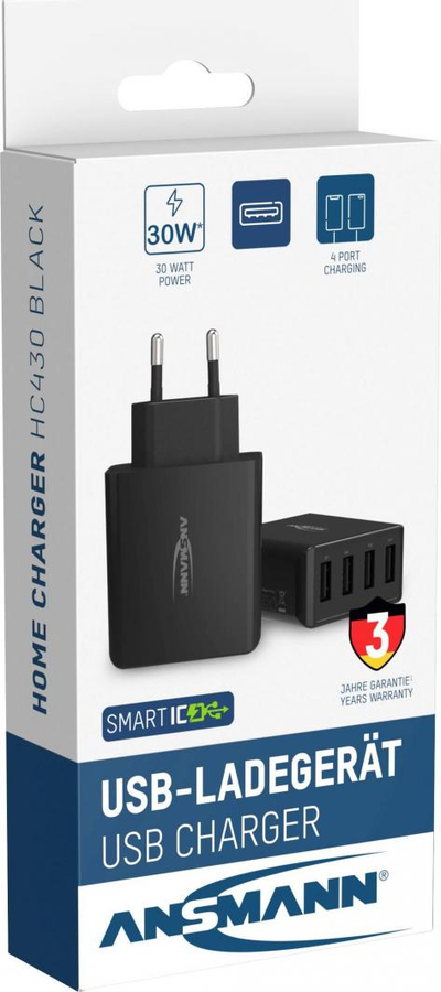 Karikues Ansmann HC430, 4x USB-A , 3 A, 30 W