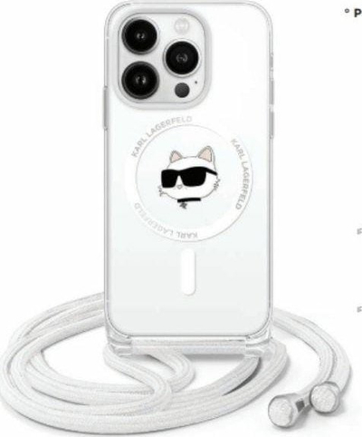 Futrollë Karl Lagerfeld KLHMP16LHCCHNT për iPhone 16 Pro 6.3", e fortë, transparente