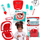 Сет играчка стоматолог Common Toys, 9 делови, пластика, црвена