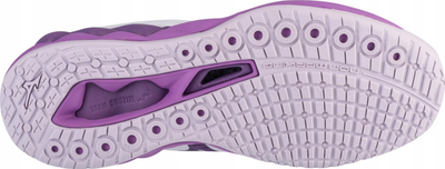 Këpucë salle Mizuno Wave Luminous 4 V1GC2420, amortizim Mizuno Enerzy, shollë që s’rrëshqet, të bardha me vjollcë