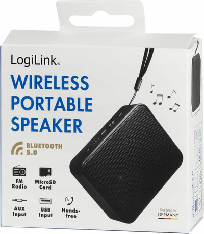 Këllëf portativ LogiLink, Bluetooth 5.3, me radio FM, i zi