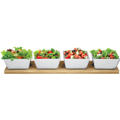 Pjata servimi porcelan 4 copë Lamart LT9020,  të bardha