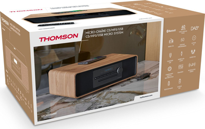 Mикросистем за музика Thomson MIC300IDABBT, 60W, Bluetooth CD USB DAB+ FM, црна дрво