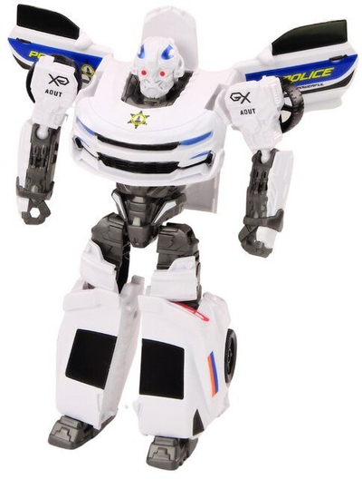 Lodër Auto Robot 2in1 Police Car, transformim makinë në robot, e bardhë