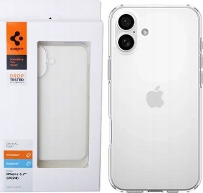Mbulesë telefoni Spigen Crystal Flex për iPhone 16 Plus, transparente