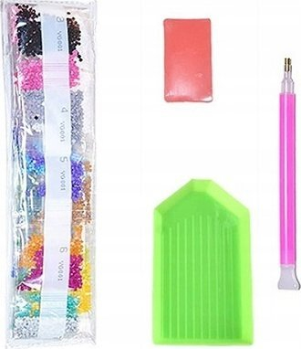 Set mozaik me diamant Norimpex Diamond Mosaic Girl With Horse, dekor muri, motiv gocë me kalë