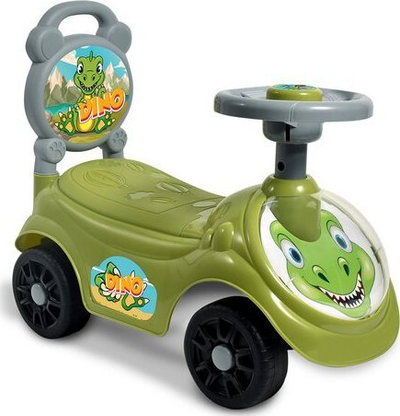 Ride-on për kalamaj Jamara Dino, me timon, 4 rrota, jeshil