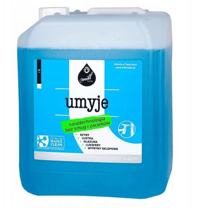 Lëng pastrimi Mill Clean Umyje për xhama dhe pasqyra, 5L, blu