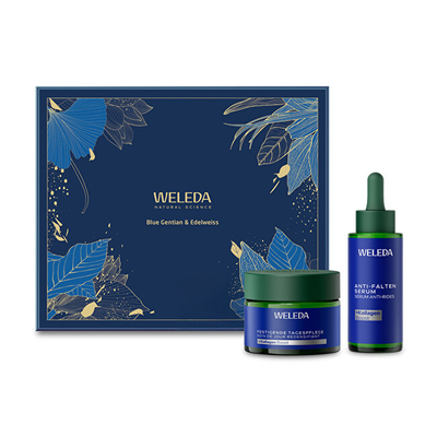 Set kujdesi për lëkurë Weleda, krem ditor 30 ml + serum 30 ml + krem antirrudhë 40 ml