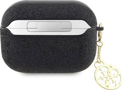 Mbështjellës Guess GUAP2GLGSHK për AirPods Pro 2, poliuretani, Glitter Flake 4G, i zi