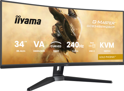 Monitor gaming Iiyama G-MASTER GCB3486WQSCP-B1, 34\", UWQHD, 240Hz, i zi