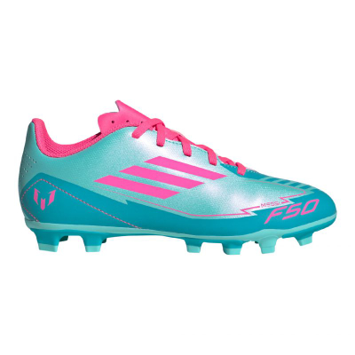 Këpucë futbolli Adidas F50 Club Messi Jr IH0932, për kalamaj, për bar natyral edhe artificial, blu rozë